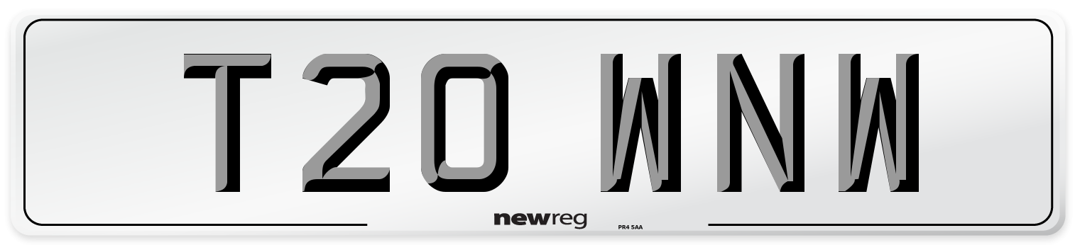 T20 WNW Number Plate from New Reg